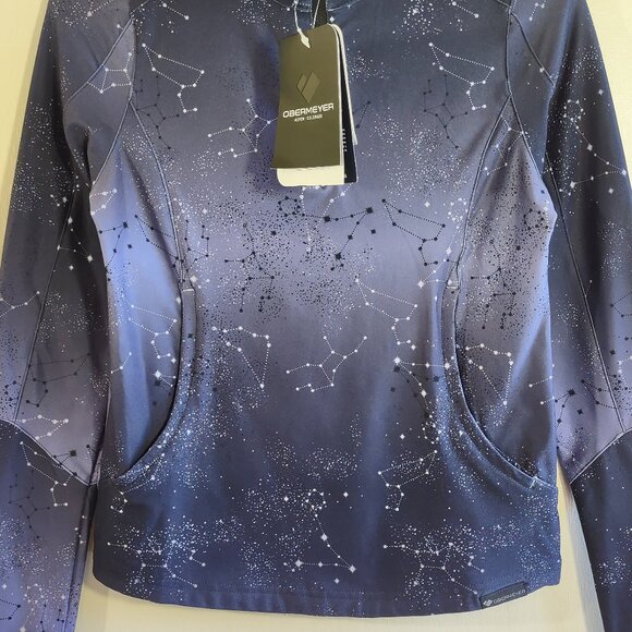 NWT Obermeyer Girl Teen 1/4 Zip Baselayer Ski Snowboard Winter Stars Size Medium - Picture 3 of 11